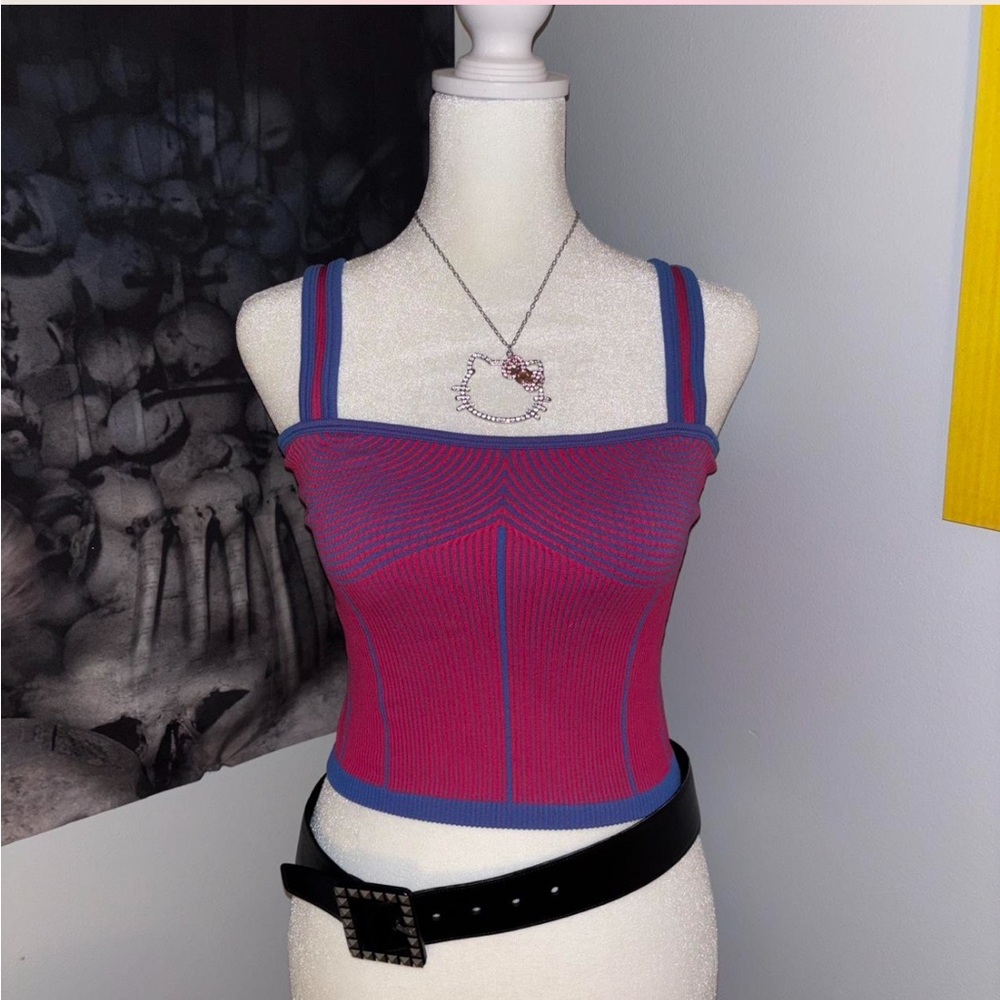 Zara Pink/Purple knit crop top